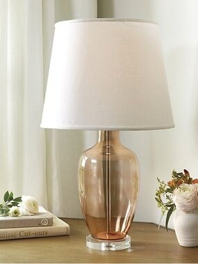 Ballard Designs “Fiona” Glass Table Lamp, Like NEW, 30” H